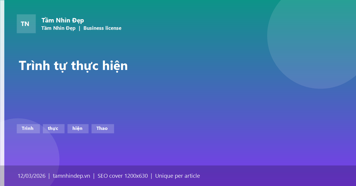 Trình tự thực hiện